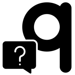 Letter q alphabet with question icon vector illustrator