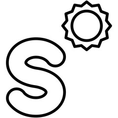 Letter s alphabet with sun icon vector illustrator