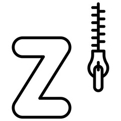Letter z alphabet with zip icon vector illustrator - 655130079