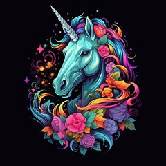 Unicorn T-Shirt Art Fantasy Steampunk
