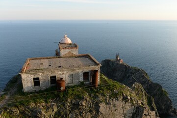 The old lighthouse on Cape Elagina on Askold Island. Russia. Primorsky Krai