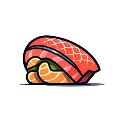 Salmon sushi cartoon, Illustration, Cartoon PNG