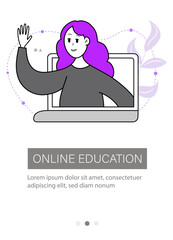Education and self-development. The concept of trainings, seminars, online courses. Modern design template for websites, apps, booklets, flyers. Vector illustration.