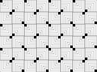 Geometrical doodle square black and white