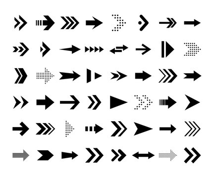 Arrow icon. Mega set of vector arrows. Set of arrows collection in black color