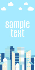 Fototapeta premium 背景イラスト_ビル群_青