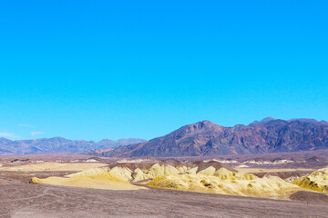 Red mountain slopes in the desert in America.