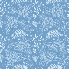 Fototapeta premium Floral seamless pattern. Floral repeat. Botanical background for fabric and textile