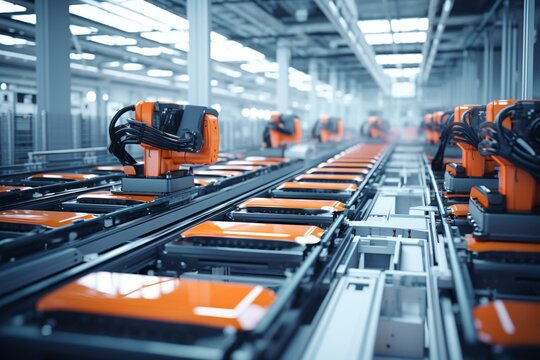 Automotive and e-bike lithium battery cell production line. Generative AI