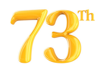 Anniversary Number Gold 3D Render