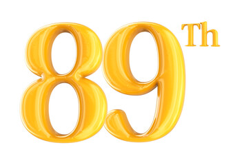 Anniversary Number Gold 3D Render