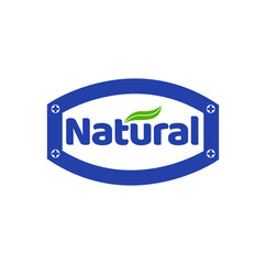 Natural typography vector icon with blue and green color.