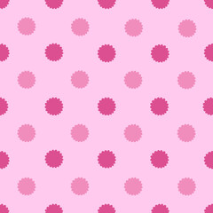 Monochrome polka dot seamless pattern. Hand drawn distressed pink spots background. Allover fluffy circles raster illustration. Great for baby apparel