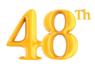 Anniversary Number Gold 3D Render