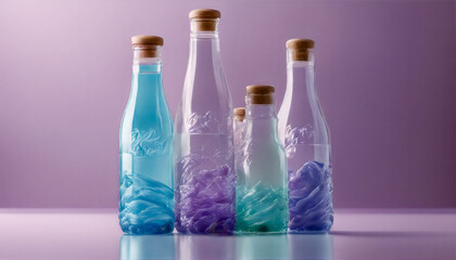 Bottiglie colorate su sfondo sfumato III