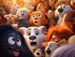 Naklejka premium Variety of animals in the zoo