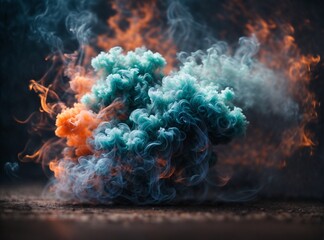 Colorful Smoke and Flames