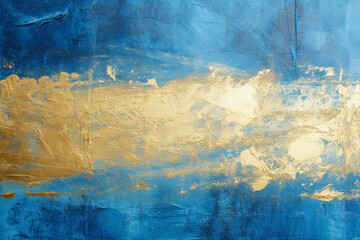 Wooden background with strokes of gold oil paint with.