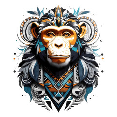 Tribal monkey spirit protect You from evil, Generative AI