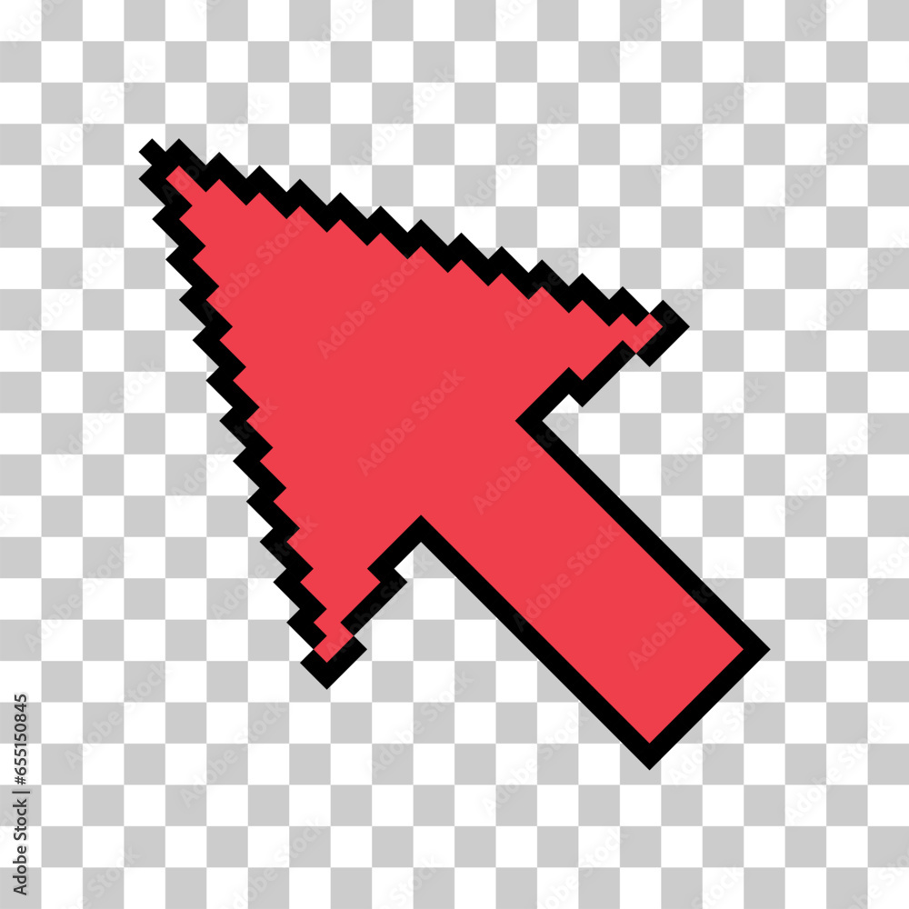 Aufkleber arrow pixel icon, web cursor click mouse symbol, computer pointer vector illustration