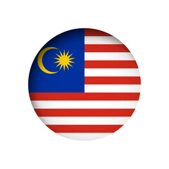 Malaysia flag - behind the cut circle paper hole with inner shadow.