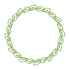 green leaf art drawn round frame design