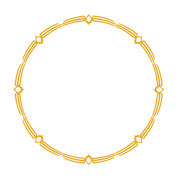 Golden art deco divider vintage round frame for design