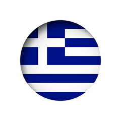 Greece flag - behind the cut circle paper hole with inner shadow.
