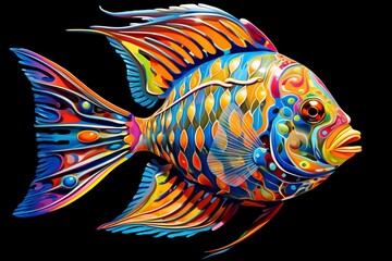 Obraz na płótnie Canvas Vibrant joyous fish. Generative AI