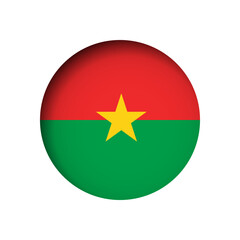 Burkina Faso flag - behind the cut circle paper hole with inner shadow.
