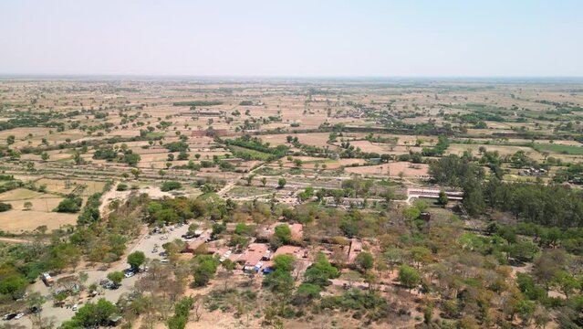 Fatehpur Sikri, India: Aerial view of historic town in Uttar Pradesh - landscape panorama of South Asia from above