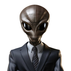  Alien at work in the office isolated on transparent background.