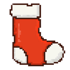 winter sock pixel art icon