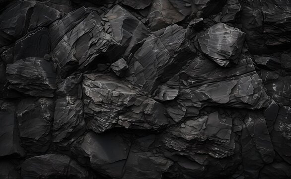 Black or dark gray rough grainy stone texture background.