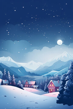 winter landscape in the mountains