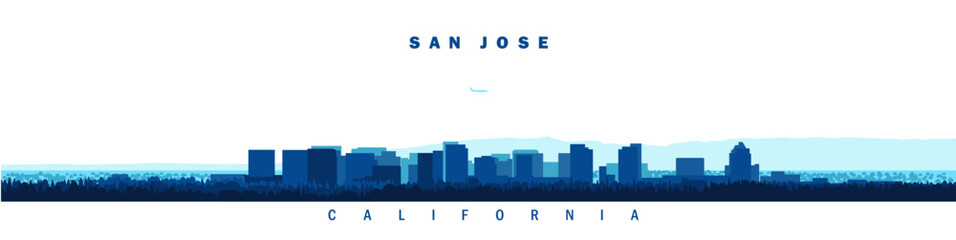 Fototapeta premium San jose california silhouette vector illustration skyline city