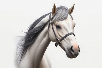 isolated white horse portrait photo