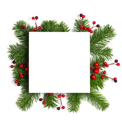 Christmas frame of tree branches - 655164237