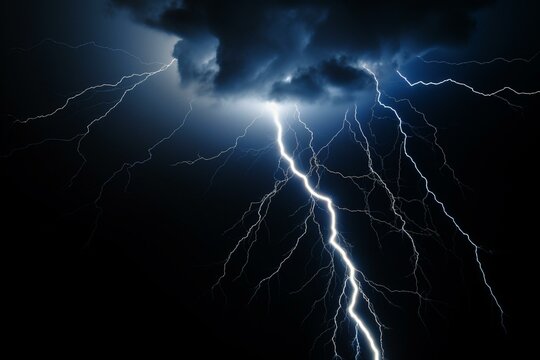 closeup of thunder lightning. Generative AI