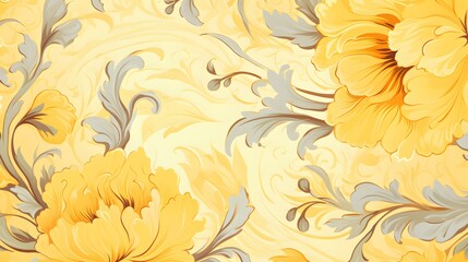 Background of illustrated light yellow Flowers. Creative Wallpaper 