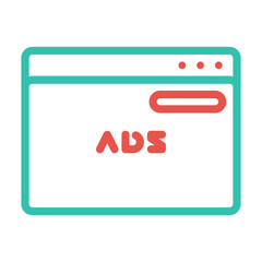 Ads icon two color style, best for presentation template and web, etc.