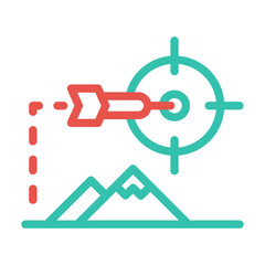Goal icon two color style, best for presentation template and web, etc.