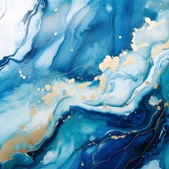 Generative AI image of a Abstract Ocean with Natural Luxury Texture, Marble Swirls and Agate Ripples