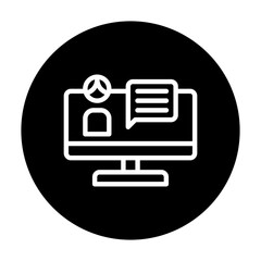 service assistanceicon line circle style, best for presentation template and web, etc.