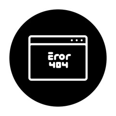 eror 404 icon line circle style, best for presentation template and web, etc.