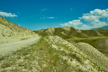 Mountain plateau, road to Kazarman,  Kyrgyzstan