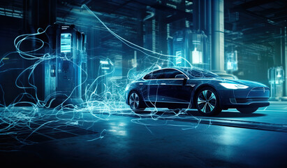 Fototapeta premium Electric car charging station