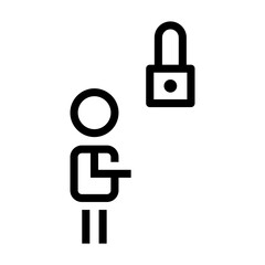 people lock icon line style