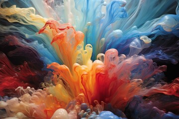 Obraz na płótnie Canvas A vibrant backdrop formed by multiple optic fibers exhibiting abstract hues. Generative AI