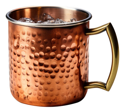 Copper cup isolated.